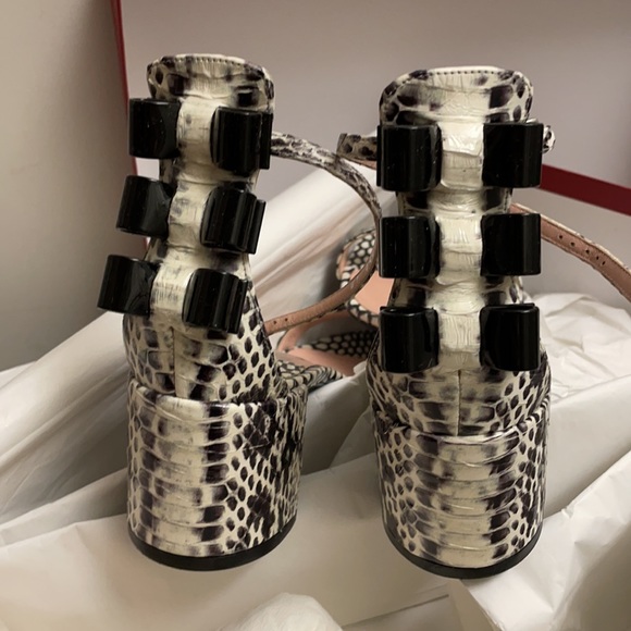 Ferragamo Connie Snake Block Heel Sandals - Picture 6 of 6